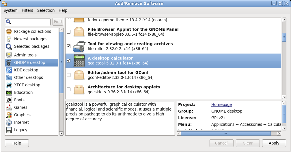 gpk-application popular collections screenshot