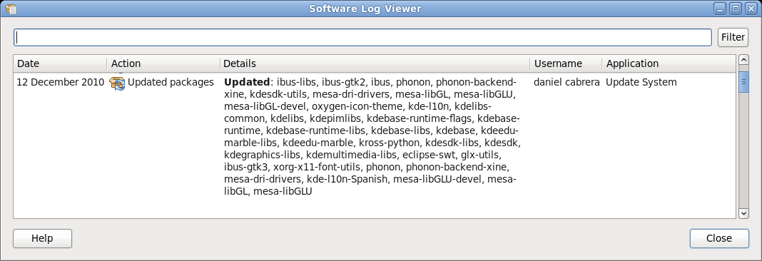 gpk-log screenshot