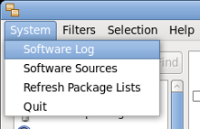 gpk-application system menu software log menu item screenshot